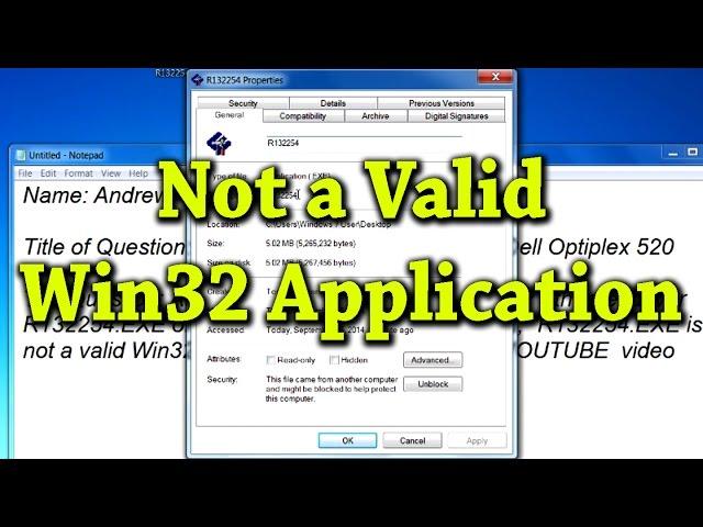 Causes and Fixes for "Not a Valid Win32 Application" - Ask a Tech #20