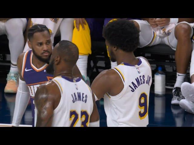 LeBron and Bronny James share the court for the first time in the NBA 