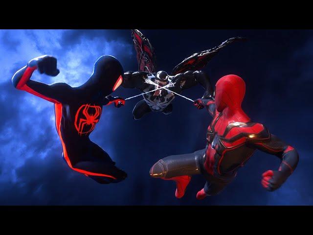 Peter and Miles Vs Venom with Hybrid Suit and ATSV Suit -  Marvel's Spider-Man 2