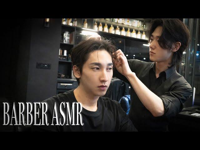 ASMR BARBER-New Relaxing haircut head spa asmr & slickback Tutorial in Korea 분당 가일컷&슬릭백 장인l더레브 맨즈헤어