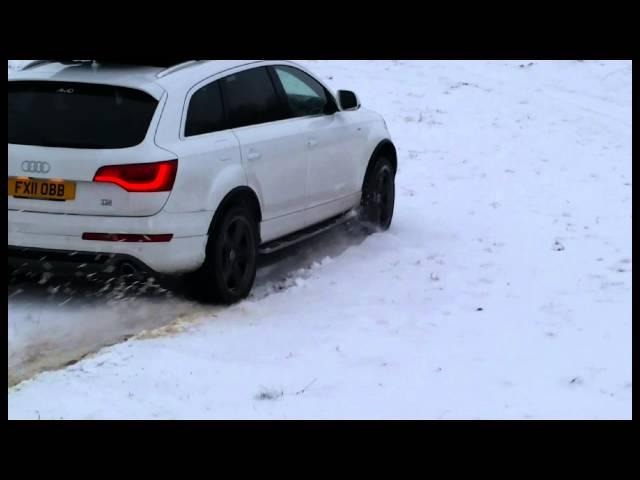 Audi Q7 TDI vs. BMW X5 e70 35d e53 Up Snowy Hill