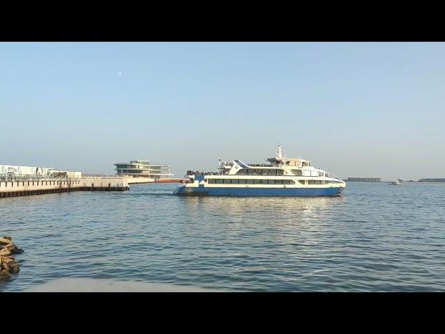 Caspian sea cruise ship Mirvari (Pearl) starts its tour in Baku city Seaside Boulevard