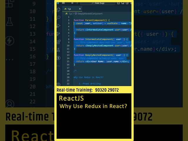 ReactJS Tutorial (Why Use Redux in React?) Web Development, Frontend, ReactJS in Telugu, Frontend