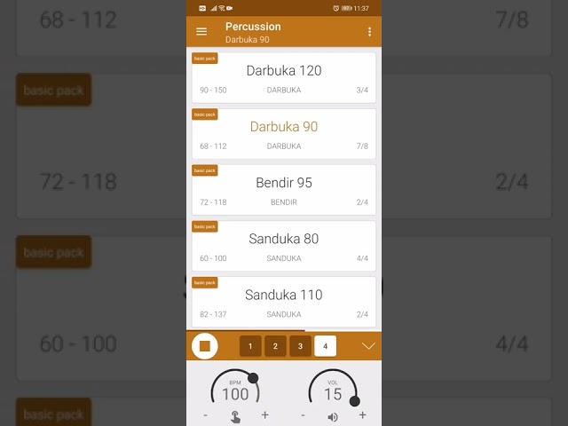 7/8 Darbuka Percussion Rhythm Loop BPM 90