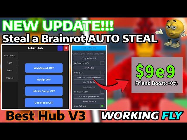 Steal a Brainrot Script GUI Hack | Working Dupe, Noclip, Instant Steal + More!