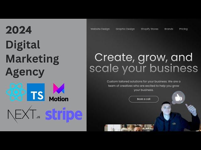 Create a Digital Marketing Agency Website: Next JS, TailwindCSS, Stripe (2024)