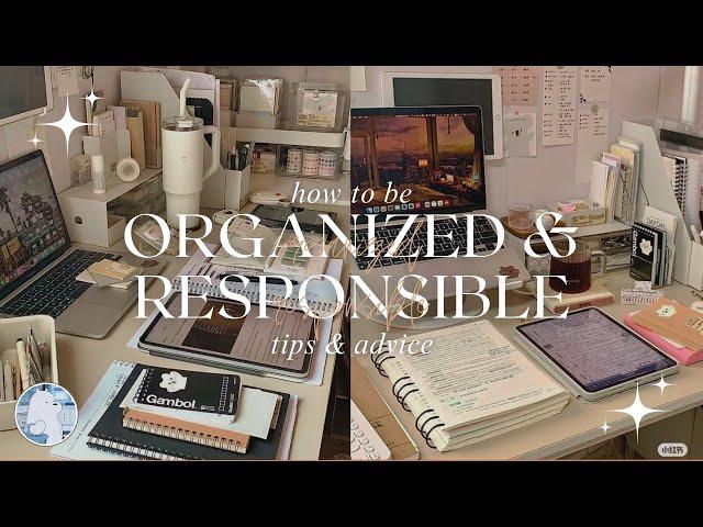 how to beORGANIZED & RESPONSIBLE  | tips for teens and students | aesthetic guide |  berryrena