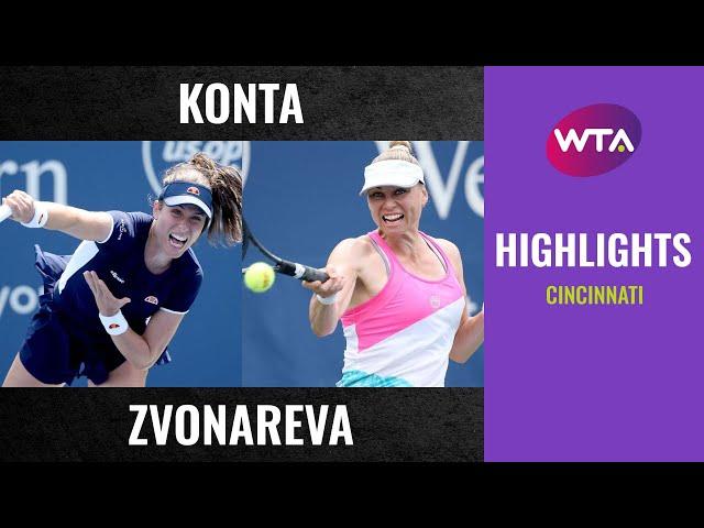 Johanna Konta vs. Vera Zvonareva | 2020 Cincinnati Third Round | WTA Highlights