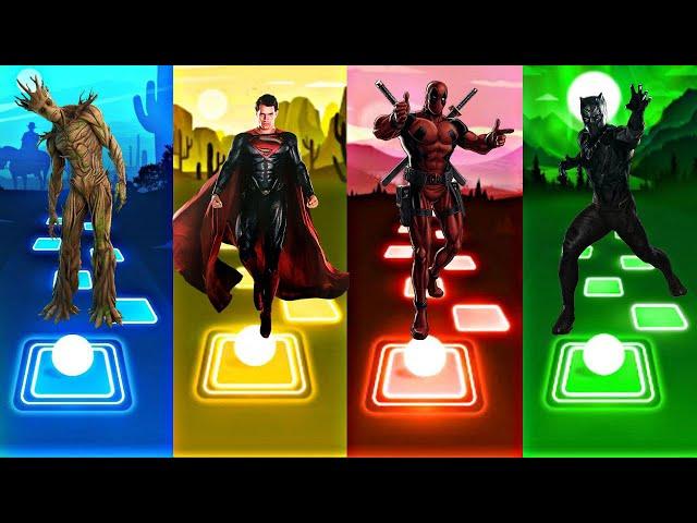 Tiles Hop EDM Rush - Groot vs Superman vs Deadpool vs Blackpanther