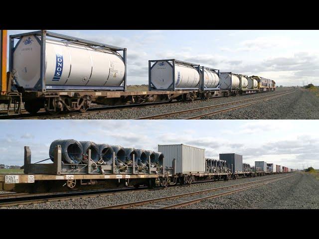 Pacific National 5MP2 Containers & Steel Wagon Freight Train At Gheringhap (12/9/2024) - PoathTV