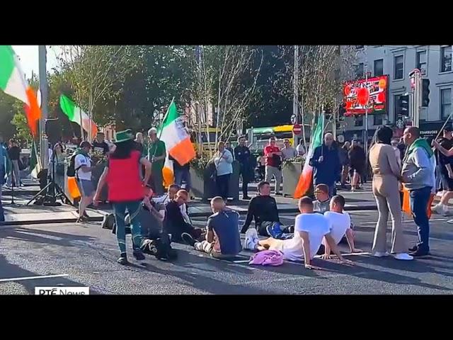 RTE SIX ONE NEWS - 19 ARRESTS AS FAR RIGHT ANTI-IMMIGRATION EXTREMISTS GATHER IN DUBLIN IRELAND