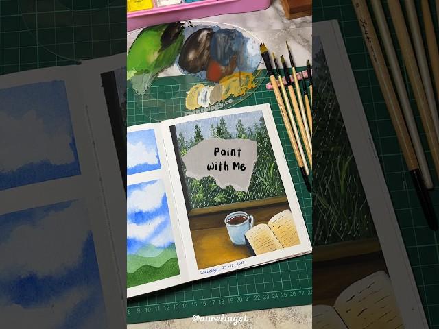Rainy Day Gouache Painting #art #painting #gouache #gouachepainting #landscape