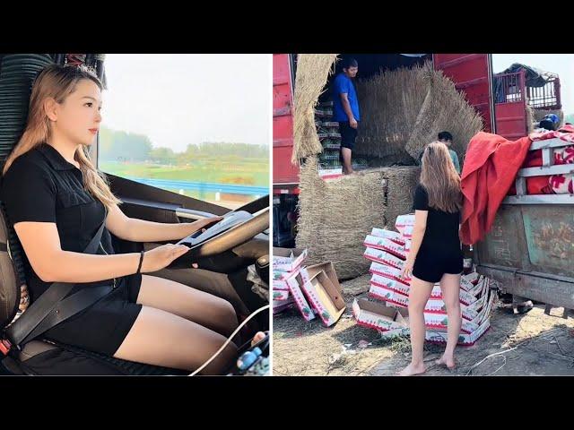 Female Truck Driver Xiaoyu Delivering Fresh Watermelons Directly from the Farm 