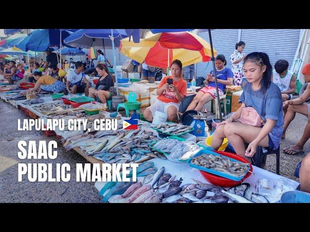  [4K] Saac Public Market | Walking Tour | Buaya, Lapulapu City, Cebu | Philippines