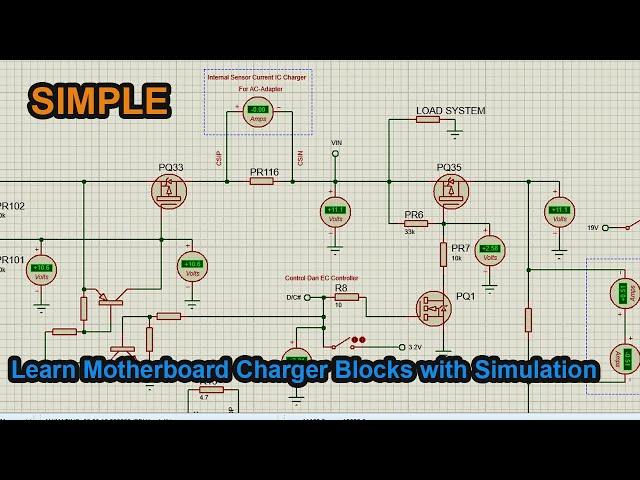 Learning the Charger Block in Laptop Motherboards Through Direct Measurement and Voltage Simulation