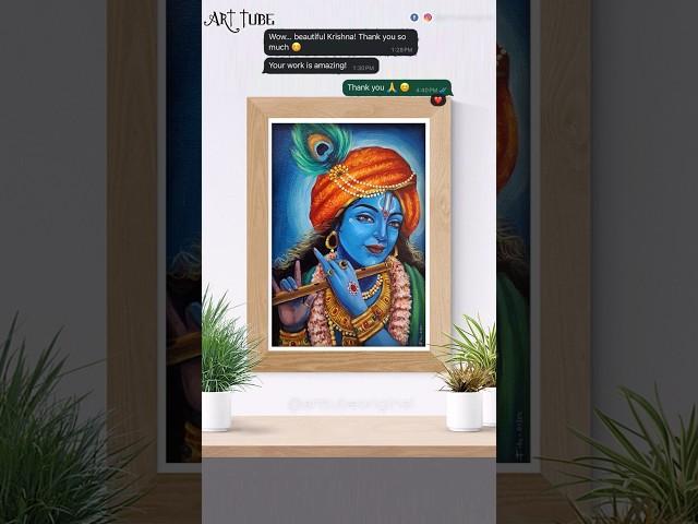 Happy Client Unboxing  ~ Kanha Painting #shorts #happyclient #unboxing #krishna #acrylic #painting