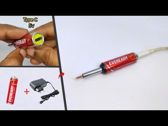 How To Make USB Soldering Iron From Old Battery & Charger