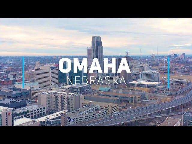 Omaha day and night with New Year's fireworks,  Nebraska  | 4K drone footage