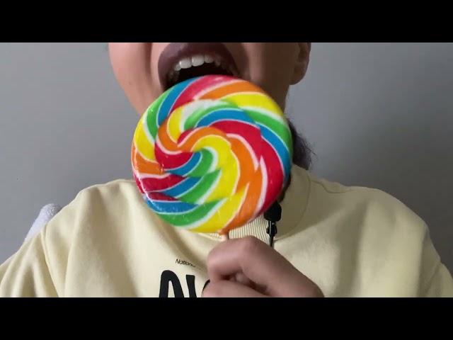 ASMR Licking Carnival Lollipop  (mouth sounds) Pt.2