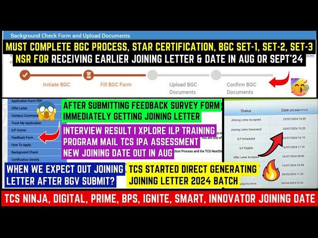 TCS BIGGEST CHANGE IN JOINING CRITERIA DIRECT GENERATING JOINING LETTER ON PORTAL JOINING DATE OUT