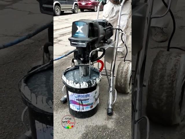 Окрасочный аппарат Dino Power X80L в работе. Видео от @user-wo2gw7un5w