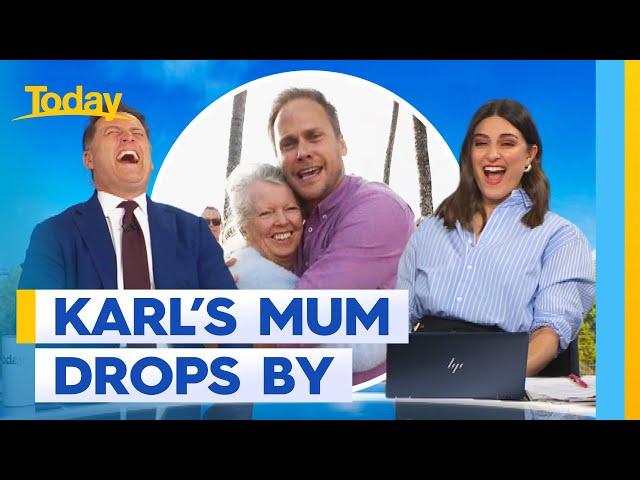 Karl's mum surprises Today host during weather cross | Today Show Australia