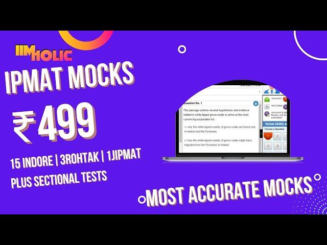 25 MOCKS FOR ₹499 | IPMAT MOCK TEST SERIES | TAKE FREE MOCK| IIMHOLiC