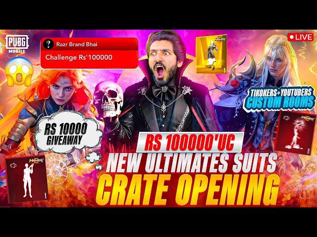 RS 100000 UC SPONSER BY RAZR BRAND BHAI NEW ULTIMATE SUIT CRATE OPENING TIKTOKERYOUTUBER CUSTOM ROOM