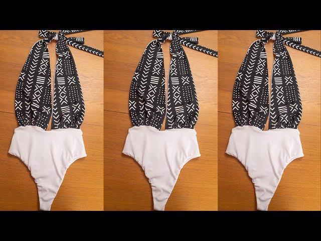 Making a one piece swimsuit with fabric scraps