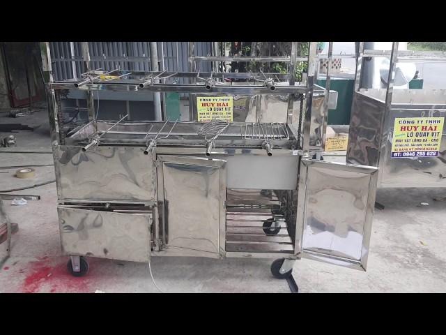 Lò quay vịt inox chạy xích