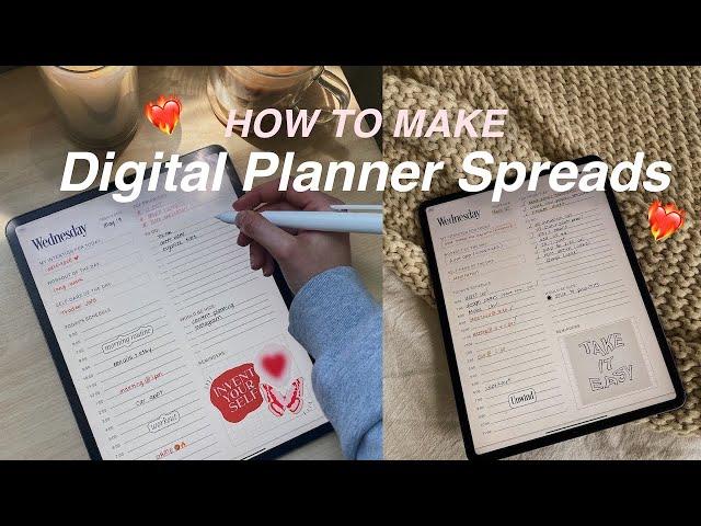 How To Make Digital Planner Spreads On the iPad | +Goodnotes Tips 