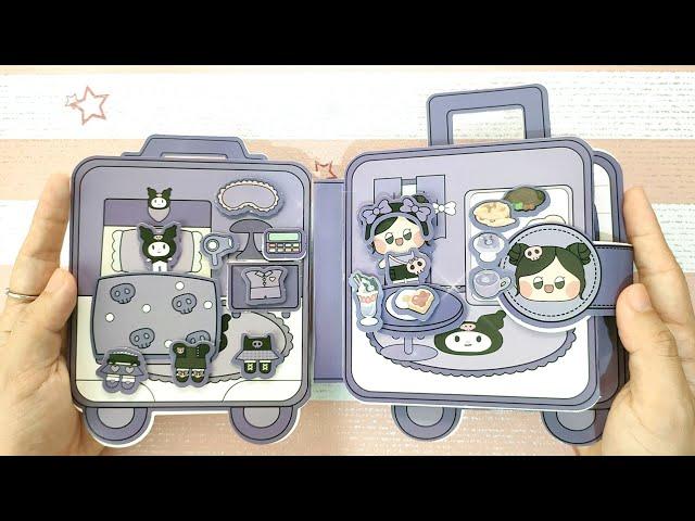 [paperdiy] KUROMI AND JINI's NEW TROLLEY BAG HOUSE  | NEW COLLECTION  PAPER PLAY DIY ASMR