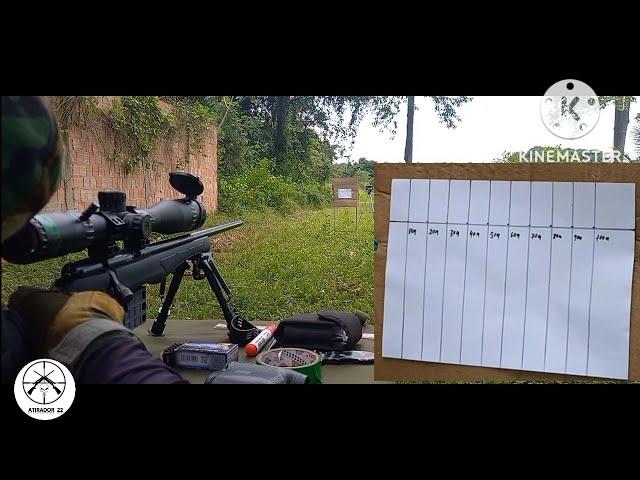 Rifle 8122 - Trajetória Balística - Vídeo prático. Tiros de 10m a 100m