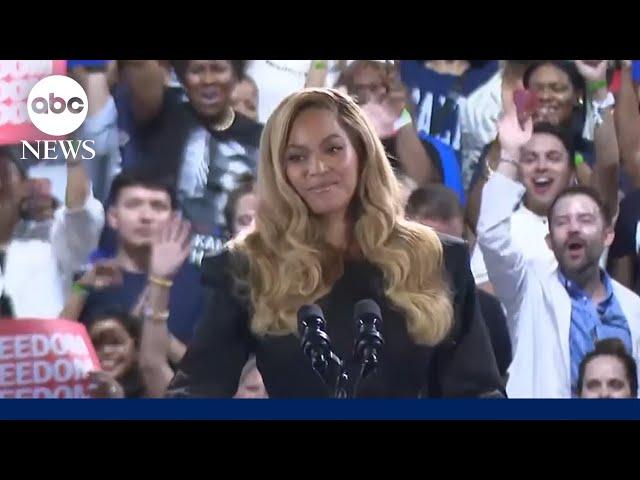 Beyoncé introduces Kamala Harris at Houston rally