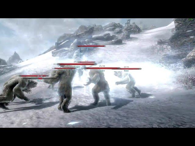 Skyrim Battles - Werebears vs. Frost Trolls, Giant, Karstaag, and more