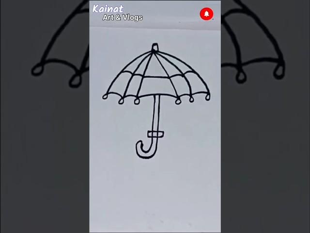 how to draw a Umbrella with "A"  #shorts