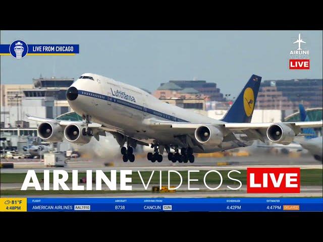 LIVE Chicago O'Hare Airport (ORD) Airport Plane Spotting | LIVE Plane Spotting