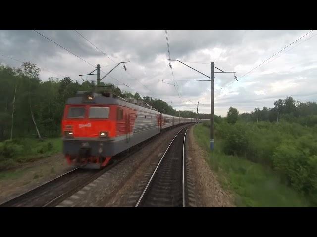 Railway Cab Rides "Ilansk - Krasnoyarsk" Passenger train on the Trans-Siberian Railway