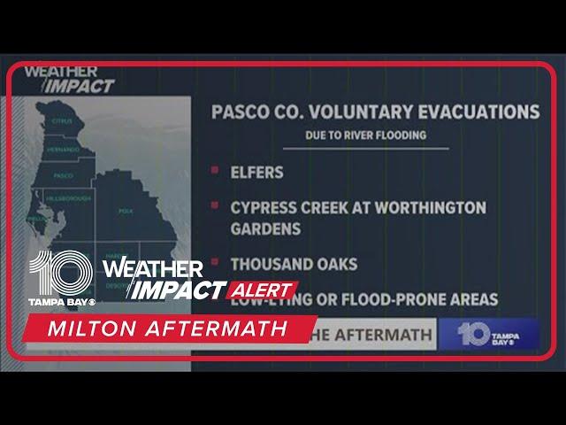 Milton aftermath. Pasco County voluntary evacuations underway due to flooding