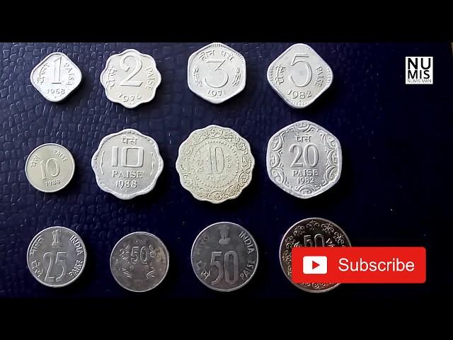 1 Paise,2 Paise ,3 Paise ,5 Paise,10 Paise ,20,25 Paise ,50 Paise ,Indian Paise Coins| Numis Man