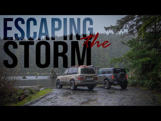 OVERLANDING in a STORM || RAIN AND WIND STORM forced us to leave | BRONCO BADLANDS || Off The Grind