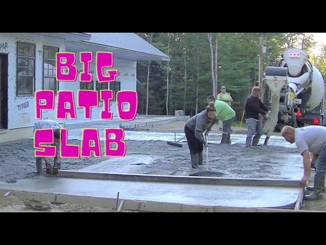 How To Pour A LARGE Concrete Patio Slab (With 3" Slope)