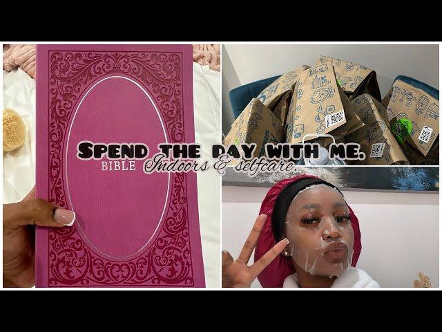 SPEND THE DAY WITH ME||Indoors & self care||South African YouTuber