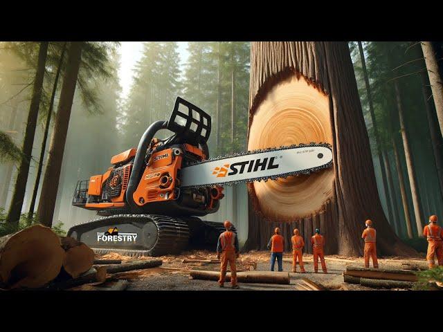 Extreme Dangerous Big Chainsaw Tree Cutting Machines | Dangerous Logging Equipment in Action