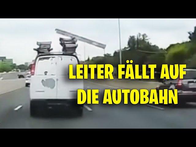 Leiter fällt auf die Autobahn | Die Schlechtesten Fahrer Der Welt #181 Freakymobby #dashcam