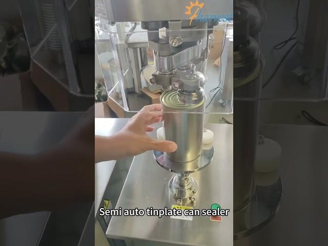 #Semi automatic #tinplate canister closer machine, #Manual #food metal can sealing machine #shorts