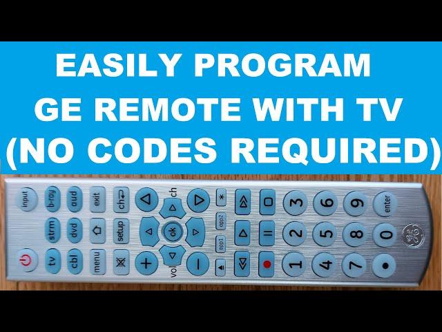 How to Program GE Universal Remote with TV using Auto Code Search Method