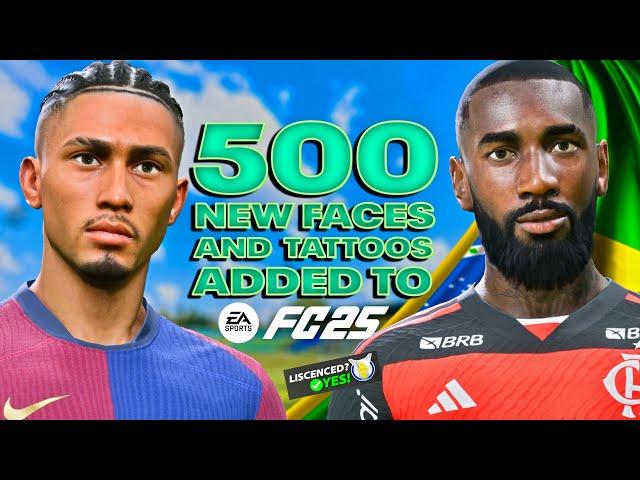 EA FC 25 MOD! 500 NEW FACES & TATTOOS ADDED, BOOTS, KITS, GLOVES, SOCKS, TAPES, GOALNET & MUCH MORE!