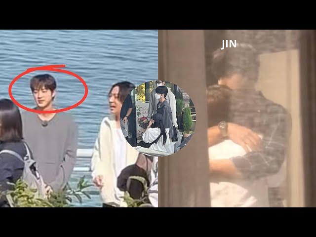 bts jin caught on camera cuddling with mystery woman! his fiancee?