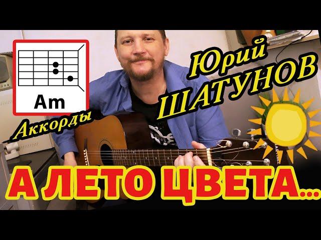 ЮРИЙ ШАТУНОВ - А ЛЕТО ЦВЕТА (ПРОСТАЯ ПЕСНЯ НА ГИТАРЕ) АККОРДЫ БЕЗ БАРРЭ (КАК  ИГРАТЬ) COVER 